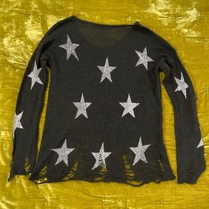 Black Star Ragged Sweater